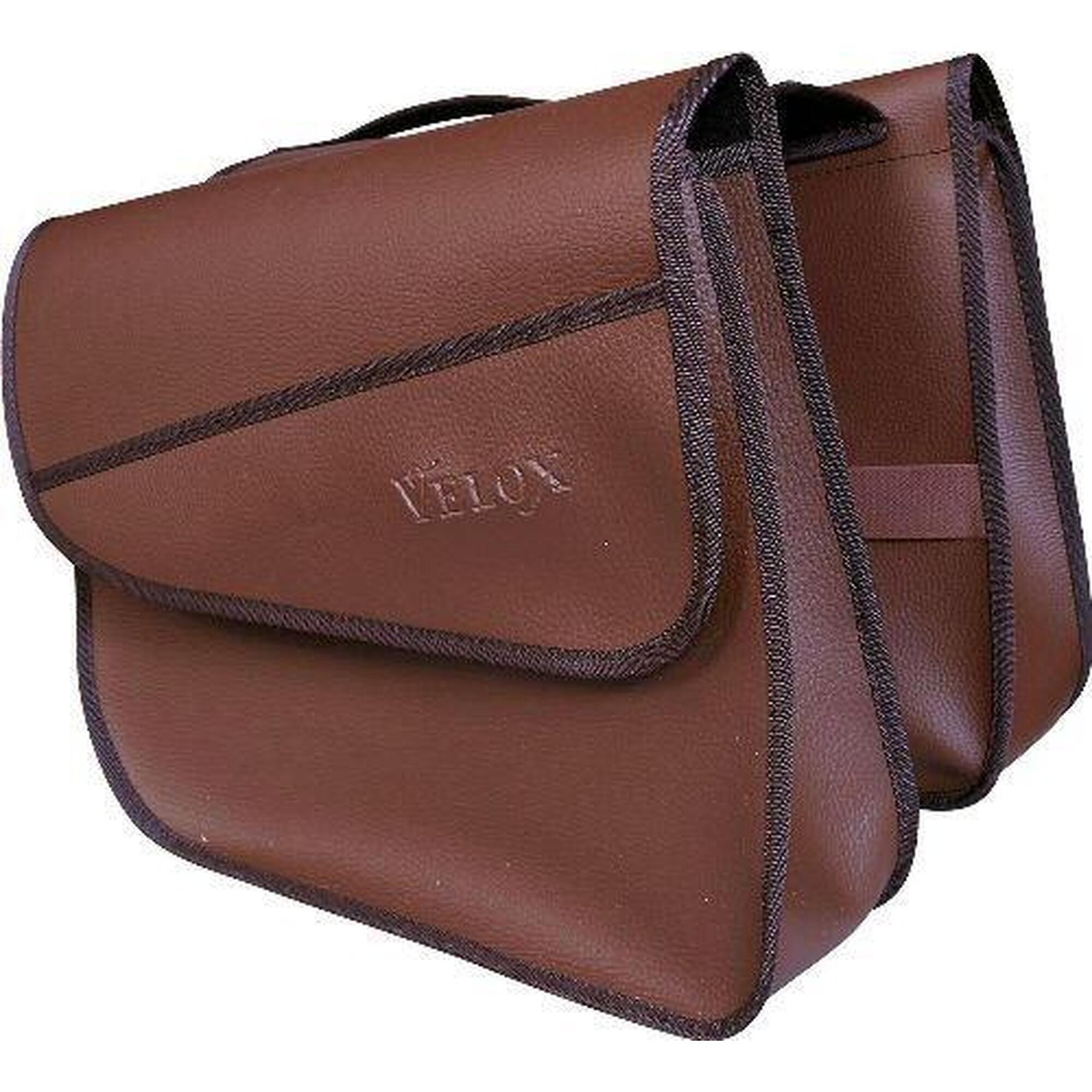 Velox - Paire De Sacoches Pour Porte-bagage - Simili Cuir Marron - Sacoche Vélo - Noir - Taille Unique - Decathlon