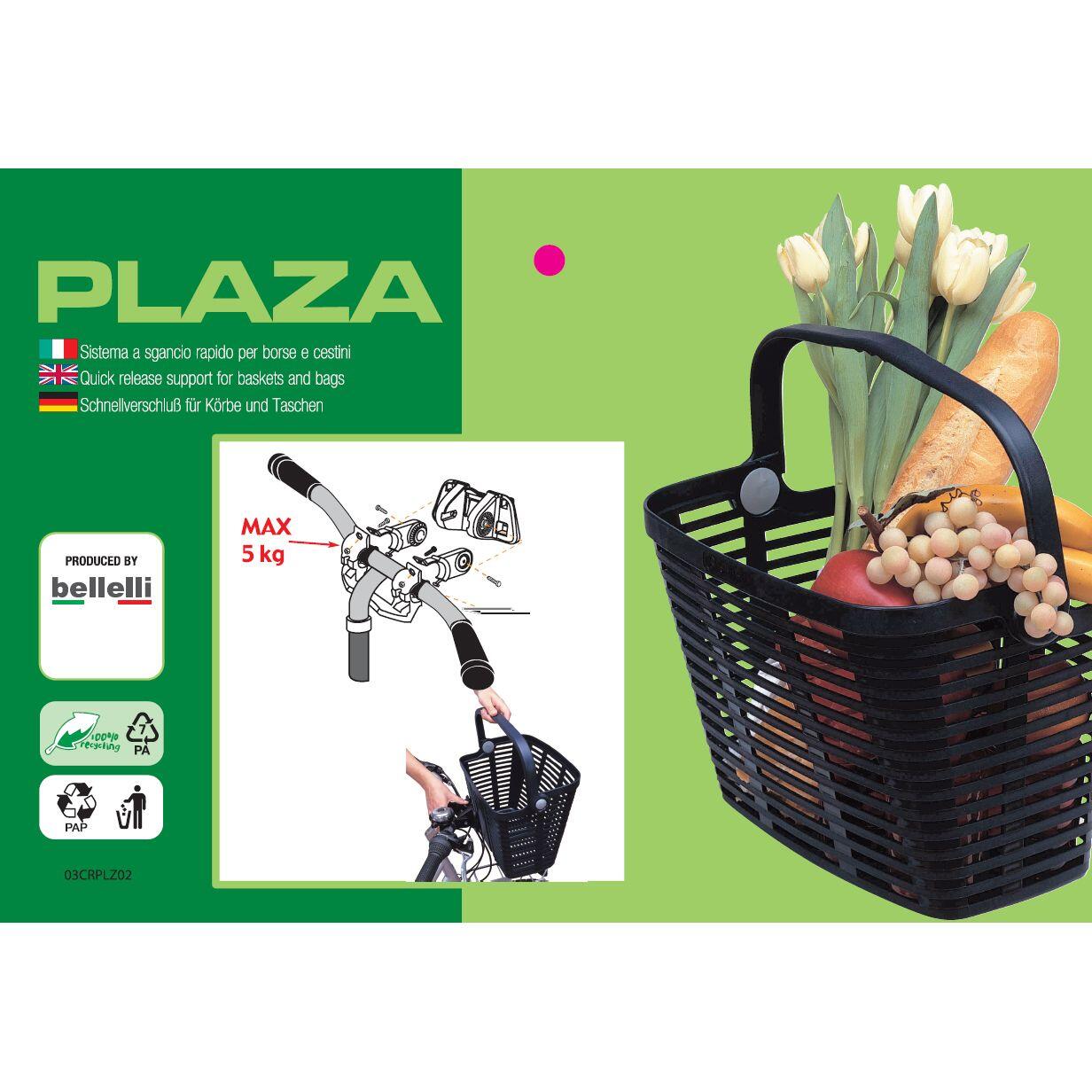 PANIER PLASTIQUE NOIR Avec FIXATION  PLAZA 34x18x25 2/2