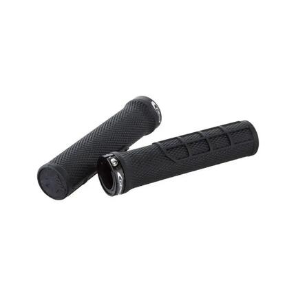 POIGNEE VELO NOIRE BAGUE BLOCAGE ALU NOIRE 128 mm
