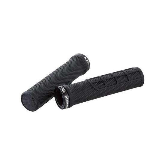 POIGNEE VELO NOIRE BAGUE BLOCAGE ALU NOIRE 128 mm