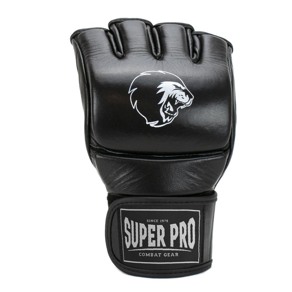 Super Pro Combat Gear Slugger MMA Handschoenen Leder Zwart/Wit 3/3