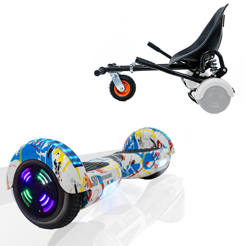 Set Hoverboard 6.5" cu Scaun Negru cu Suspensii, Regular Splash Junior, 2Ah