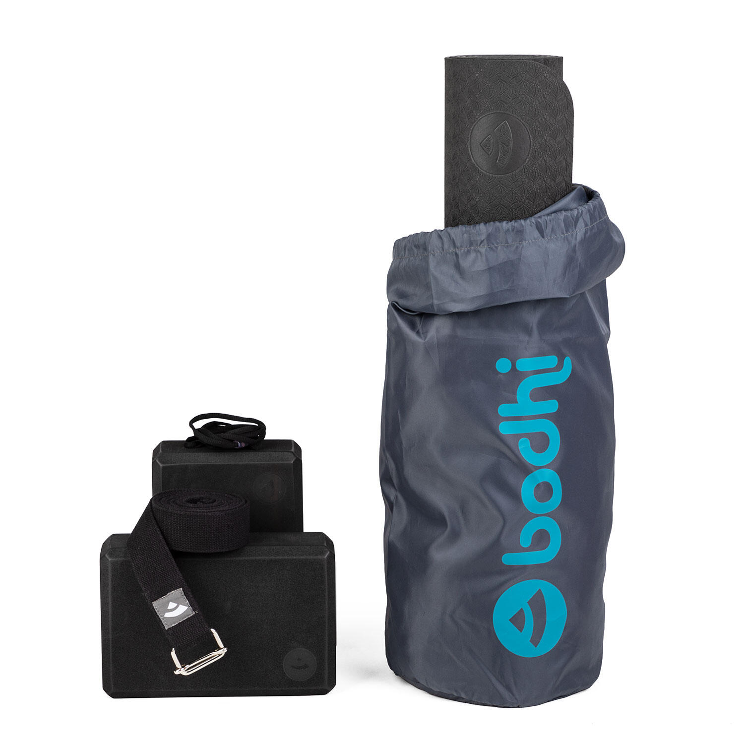 Yoga Set FLOW Yogamatte mit Block + Gurt schwarz 2/6
