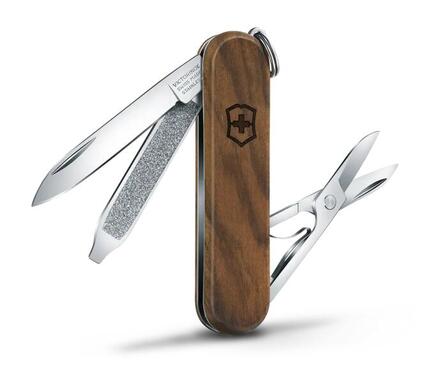 Victorinox Classic SD 58 mm Wood — Couteau suisse inox compact multifonctions