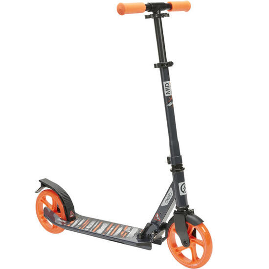 Seconde vie TROTTINETTE MID 7 BLEU MARINE ORANGE AVEC BÉQUILLE