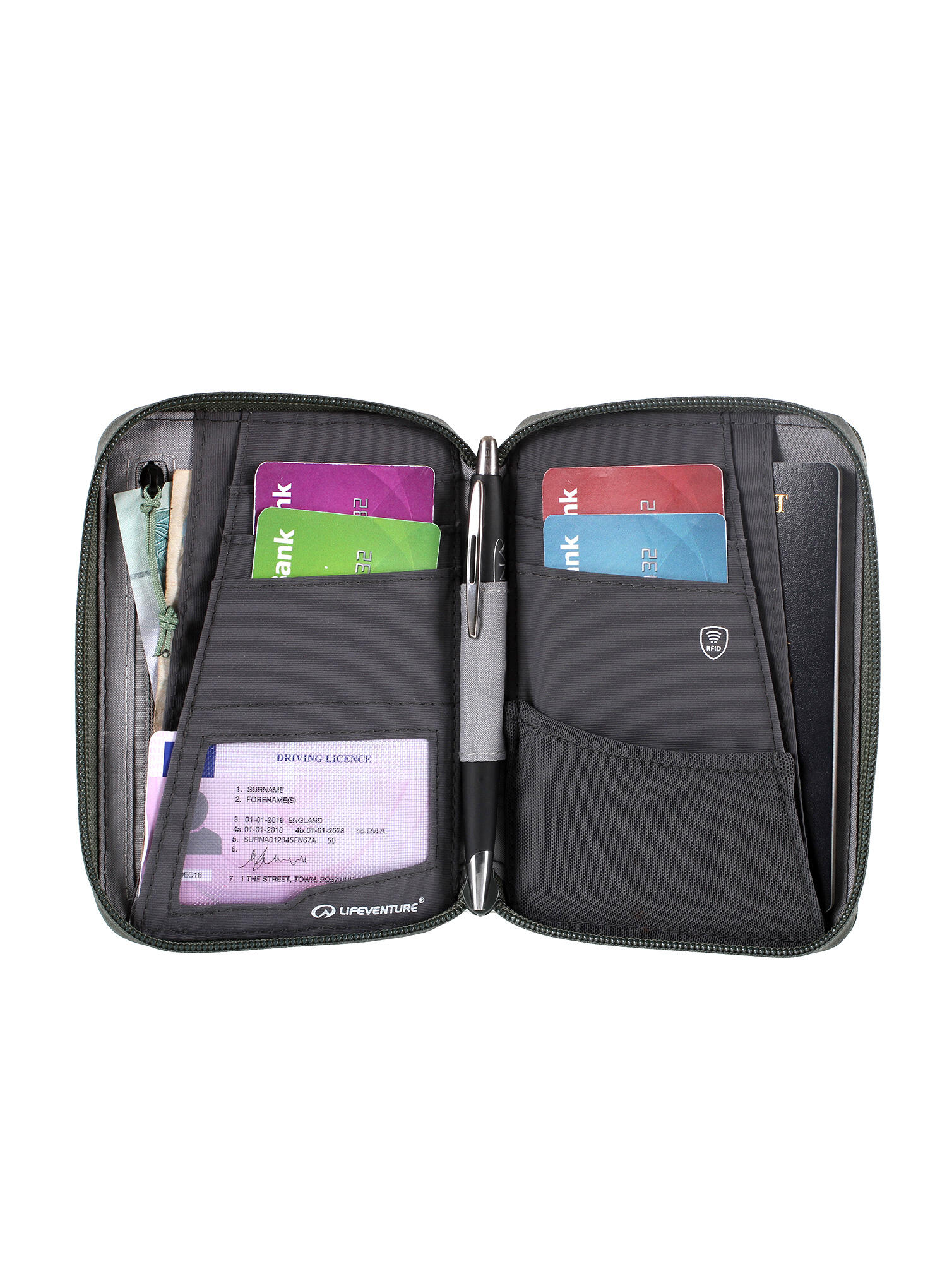 Portfel Lifeventure Recycled RFiD Mini Travel Wallet - olive 4/4