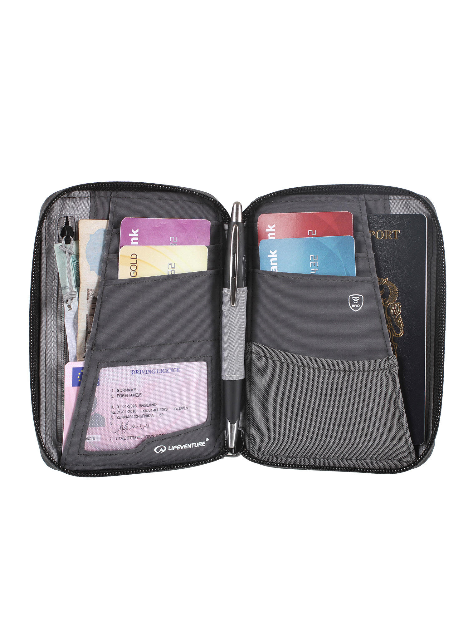 Кошелёк Lifeventure Recycled RFiD Mini Travel Wallet, серый — фото 4