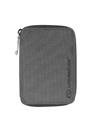 Lifeventure RFID Reisebrieftasche grau, recycelter Stoff 15x11x2 cm