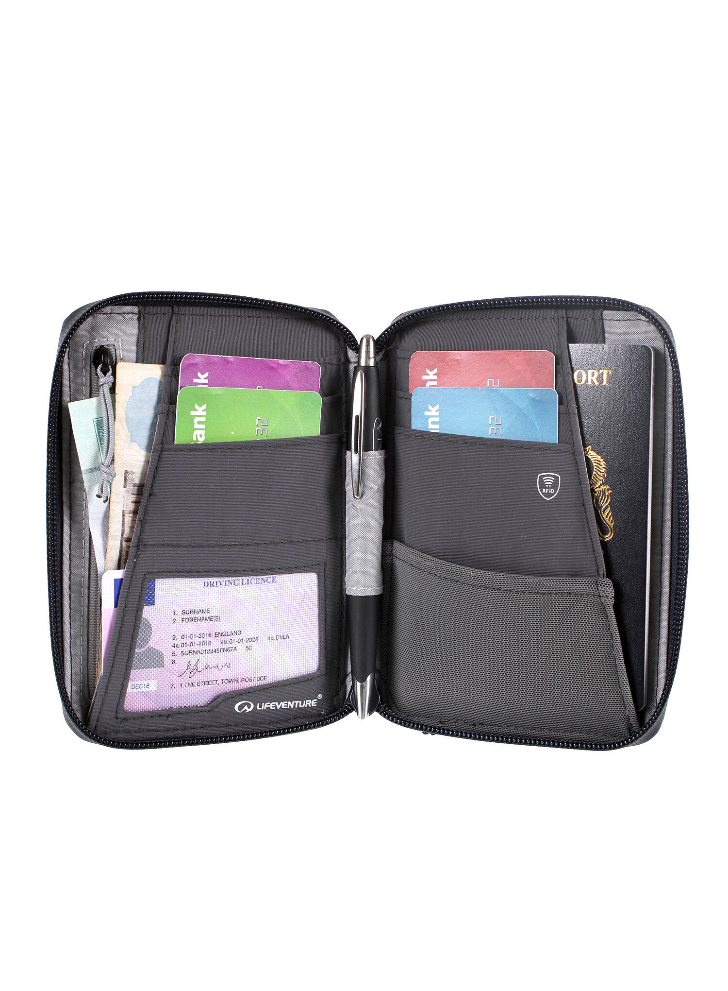 Portfel Lifeventure Recycled RFiD Mini Travel Wallet - navy 4/4