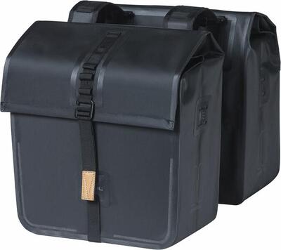 Basil urban dry dubbele fietstas - waterdicht. 50l. mat zwart