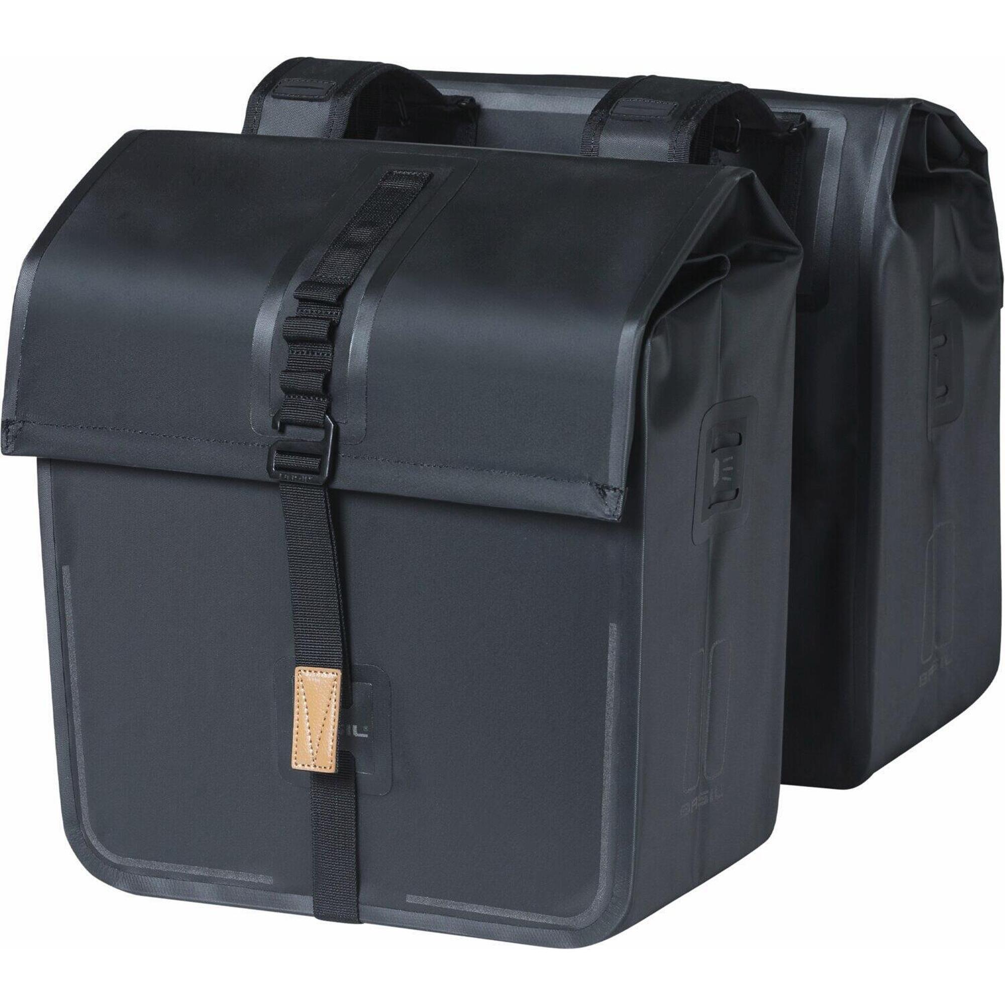 Podwójna Torba Na Rower Urban Dry 50 Litrów 36 X 17 X 42 Cm - Matowa Czerń