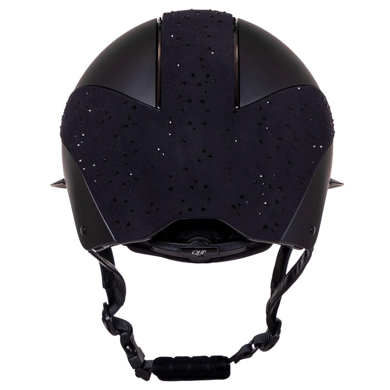 QHP Paardrijcap Ohio Polo Visor - Zwart 3/7