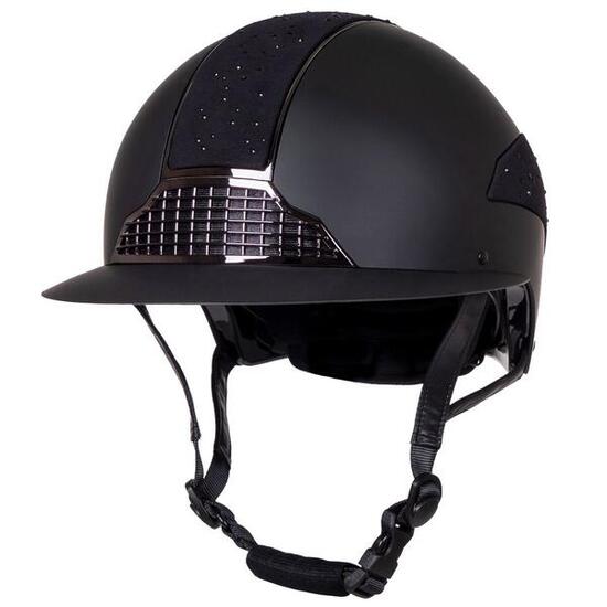 QHP Paardrijcap Ohio Polo Visor - Zwart