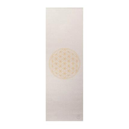 Tapis de yoga design « Fleur de vie », collection The Leela, « Silver Cloud »