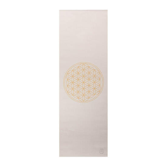 Tapis de yoga design « Fleur de vie », collection The Leela, « Silver Cloud »
