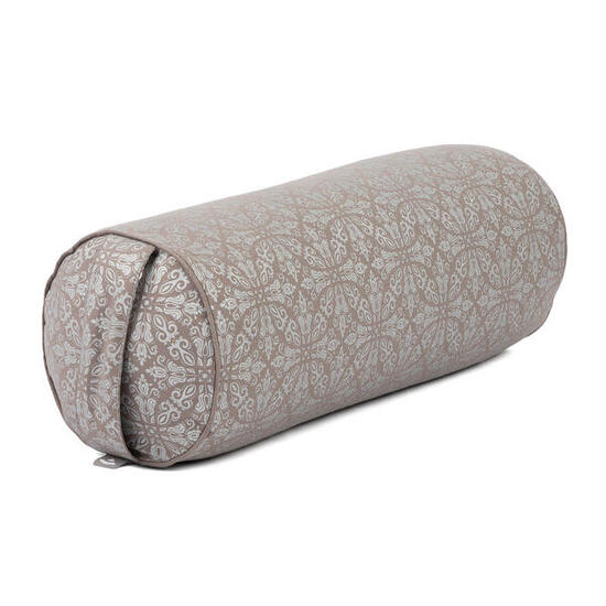 Gemustertes Yoga-Bolster (rund) mit Dinkelfüllung