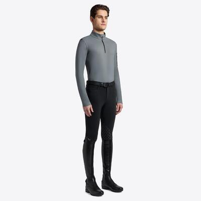 Paardrijden - unisex - dark grey - -fleece shirt met rits heren