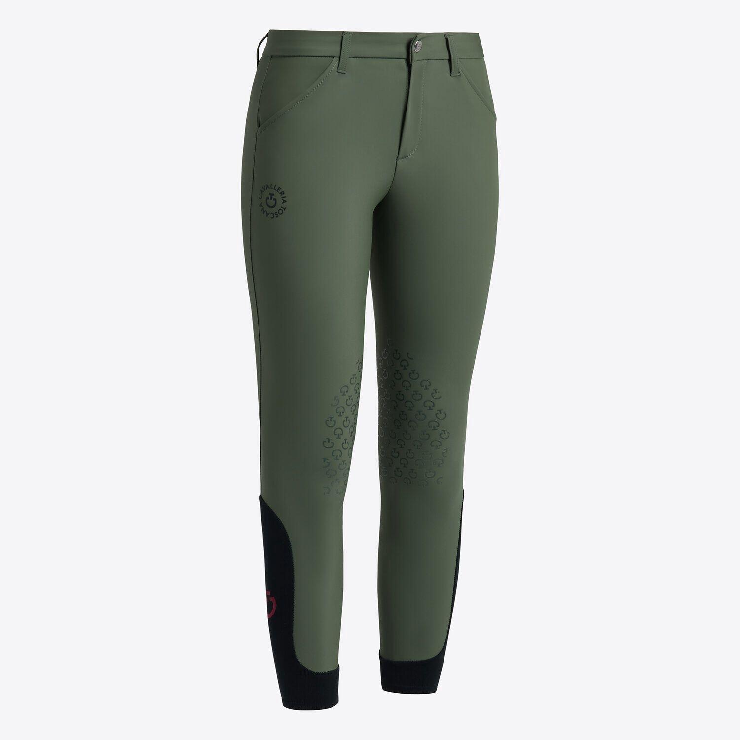 CAVALLERIA TOSCANA Cavalleria Toscana Jumping Rijbroek Knee Grip Unisex Kinderen Fw24 Groen