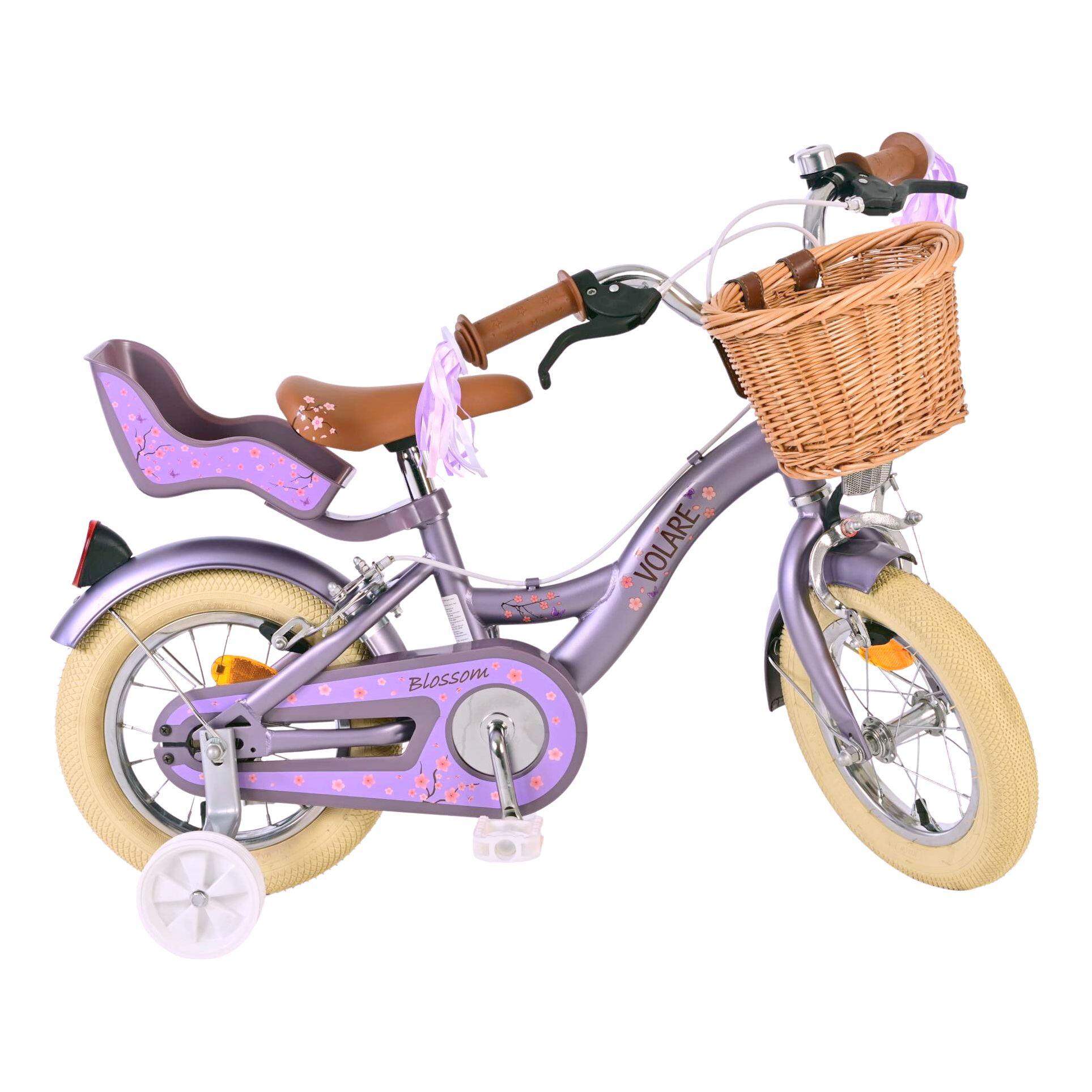 Bicicleta criança 12 polegadas volare blossom 3 anos roxo