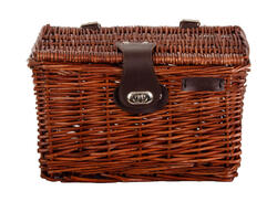 AMIGO panier à vélo avec couvercle 10 litres roseau marron