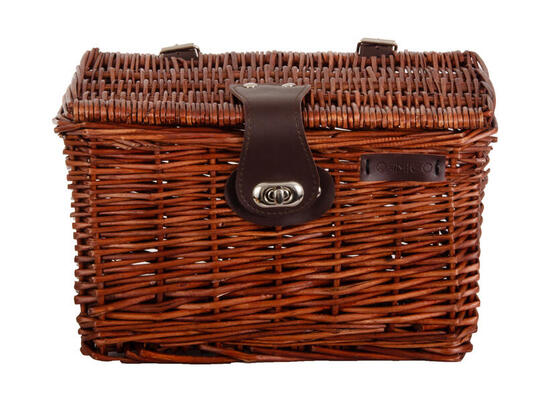 AMIGO fahrradkorb mit Deckel 10 Liter Schilf braun