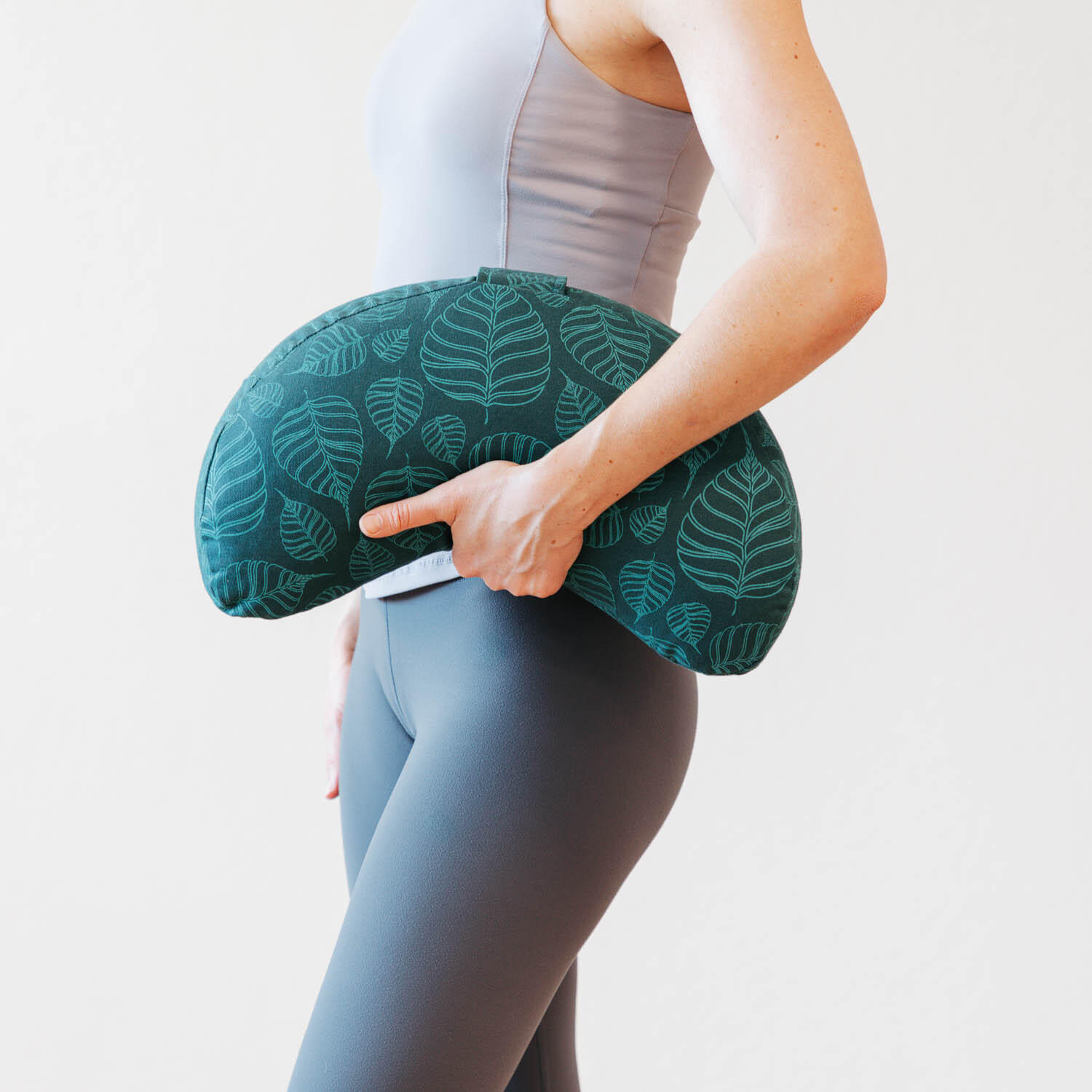 Maharaja Collection: Design Meditationskissen YOGI MOND Bodhi Leaves, deep green 4/6
