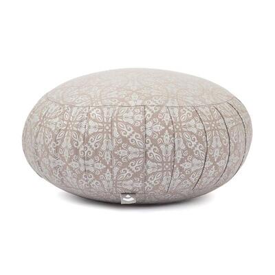Gemustertes Meditationskissen ZAFU "Mandala". dunkelblau. Dinkelhülsen