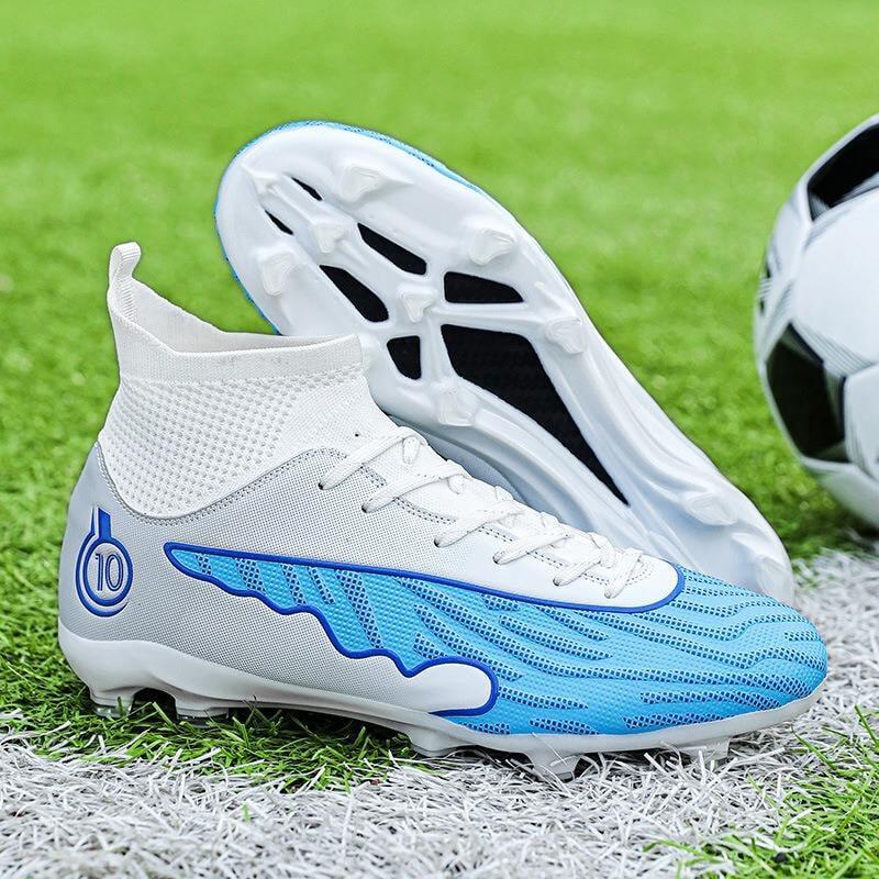 Ghete de fotbal MBrands, 8.1 cu glezna , crampoane, alb 38