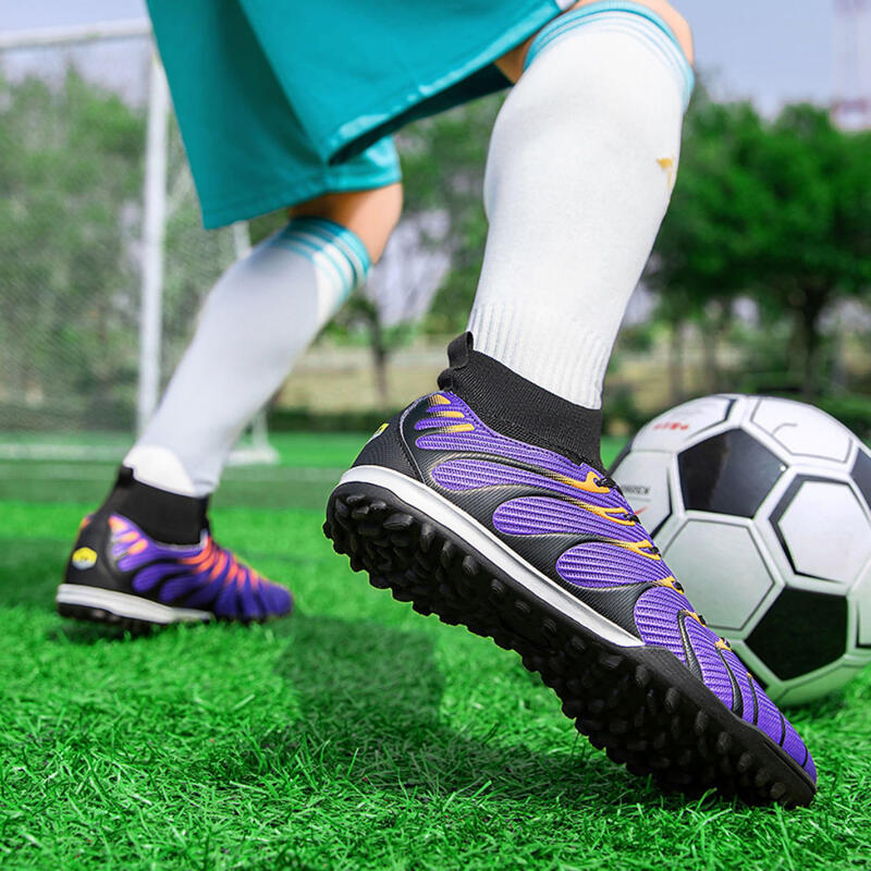 Ghete de fotbal MBrands, 7.8 cu glezna  pentru teren sintetic, mov 42