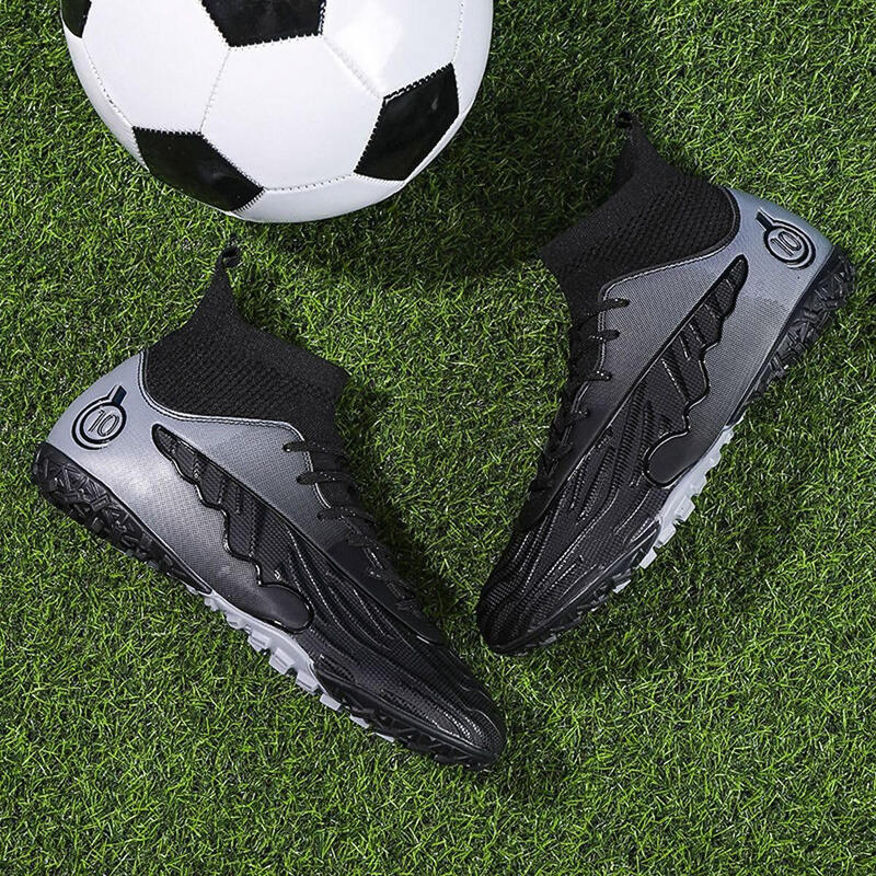 Ghete de fotbal MBrands, 8.0 cu glezna  pentru teren sintetic, negru 35