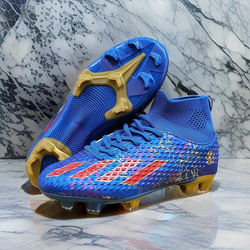 Ghete de fotbal Sky Wing, 9701 cu glezniera, crampoane , albastru 33