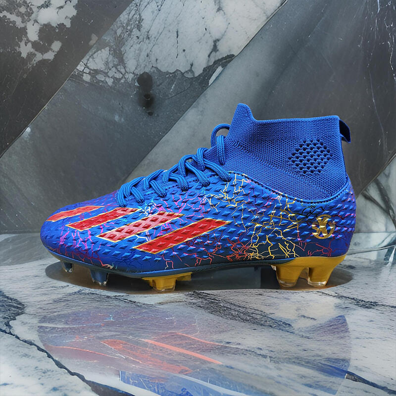 Ghete de fotbal Sky Wing, 9701 cu glezniera, crampoane , albastru 33