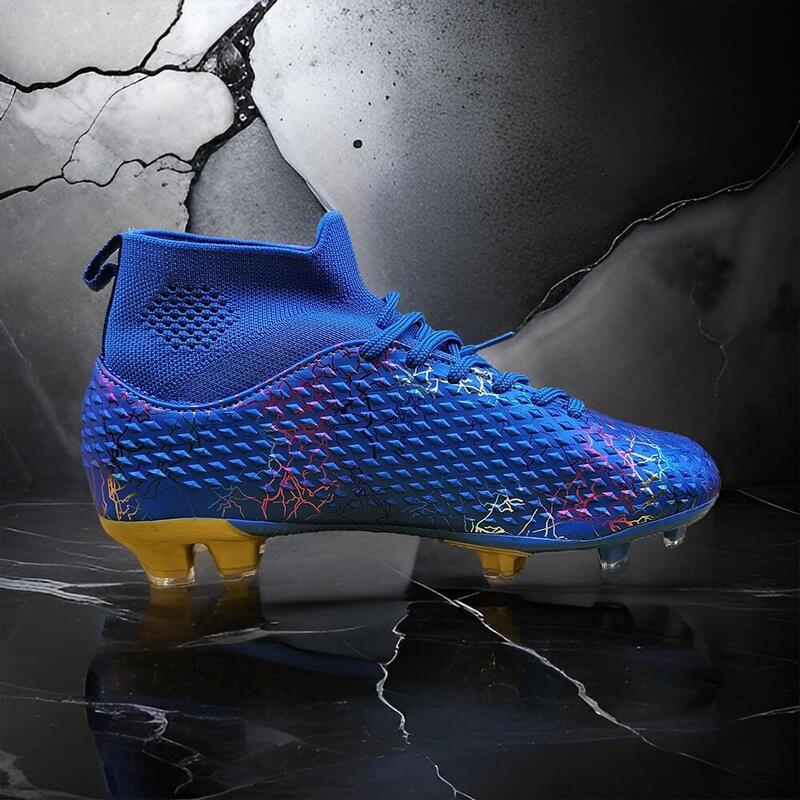 Ghete de fotbal Sky Wing, 9701 cu glezniera, crampoane , albastru 33