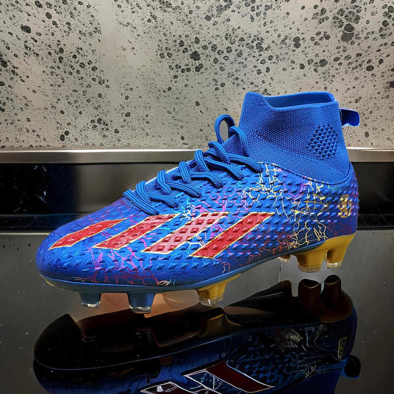 Ghete de fotbal Sky Wing, 9701 cu glezniera, crampoane , albastru 33
