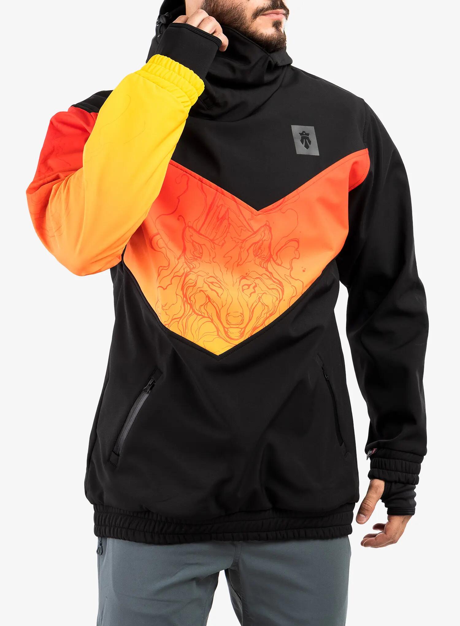 Geaca softshell MAJESTY Softshell Shadow, Negru/Rosu 3/7