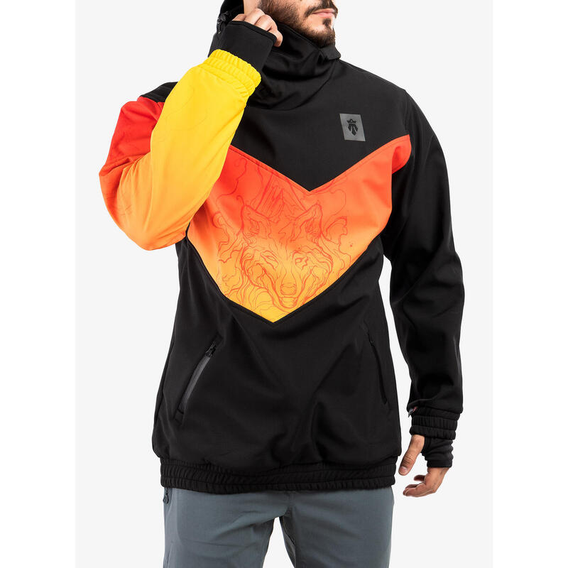 Geaca softshell MAJESTY Softshell Shadow, Negru/Rosu