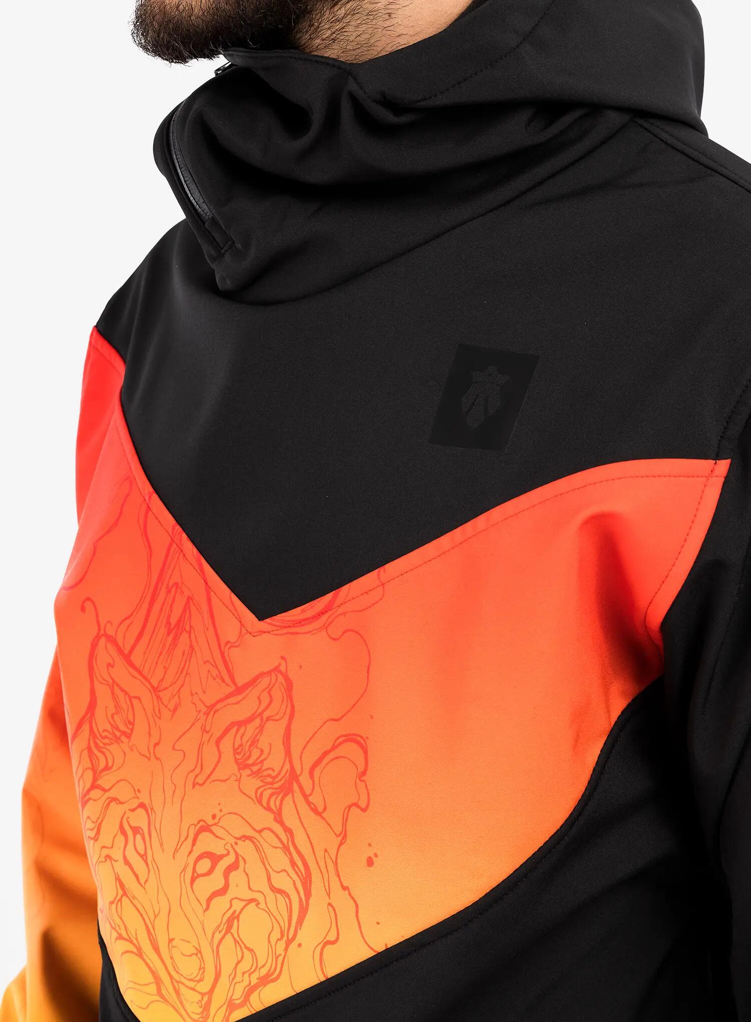 Geaca softshell MAJESTY Softshell Shadow, Negru/Rosu 7/7