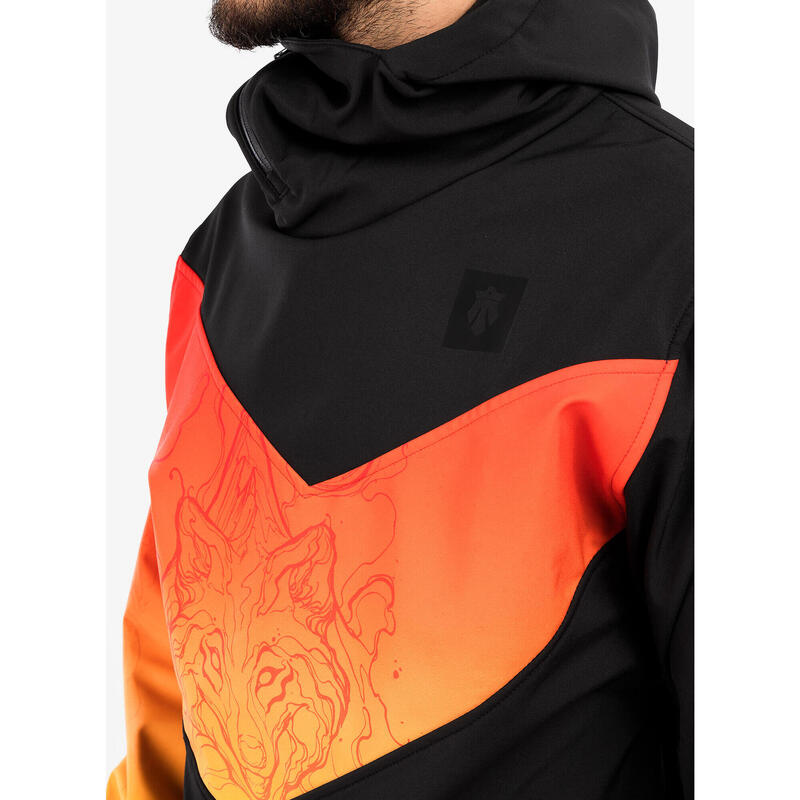 Geaca softshell MAJESTY Softshell Shadow, Negru/Rosu