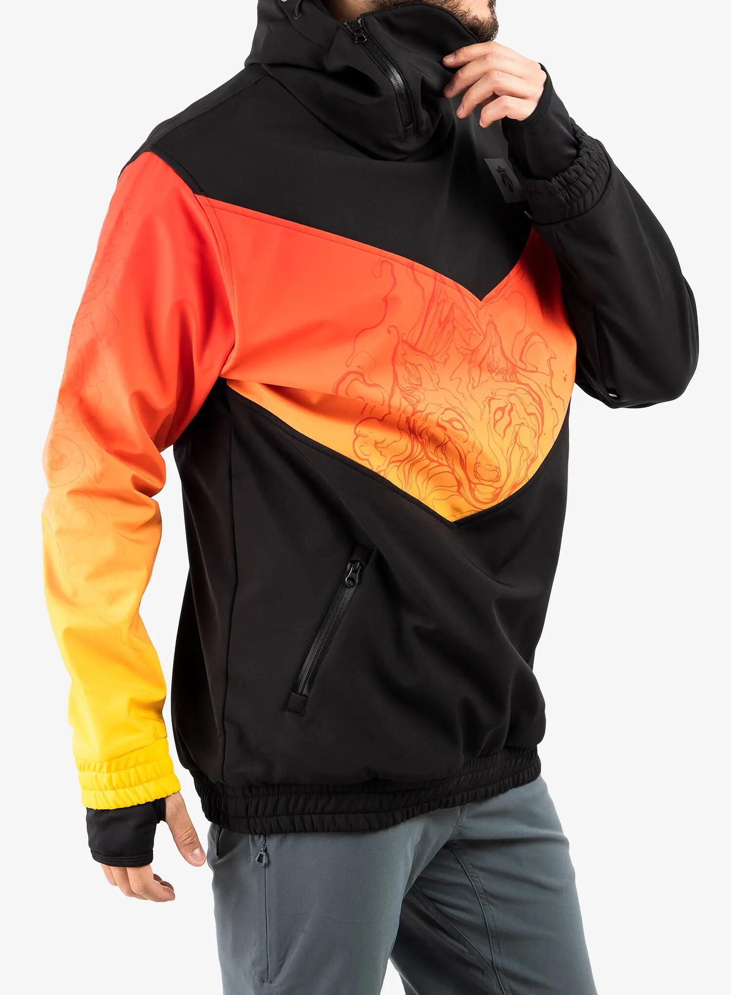 Geaca softshell MAJESTY Softshell Shadow, Negru/Rosu 5/7