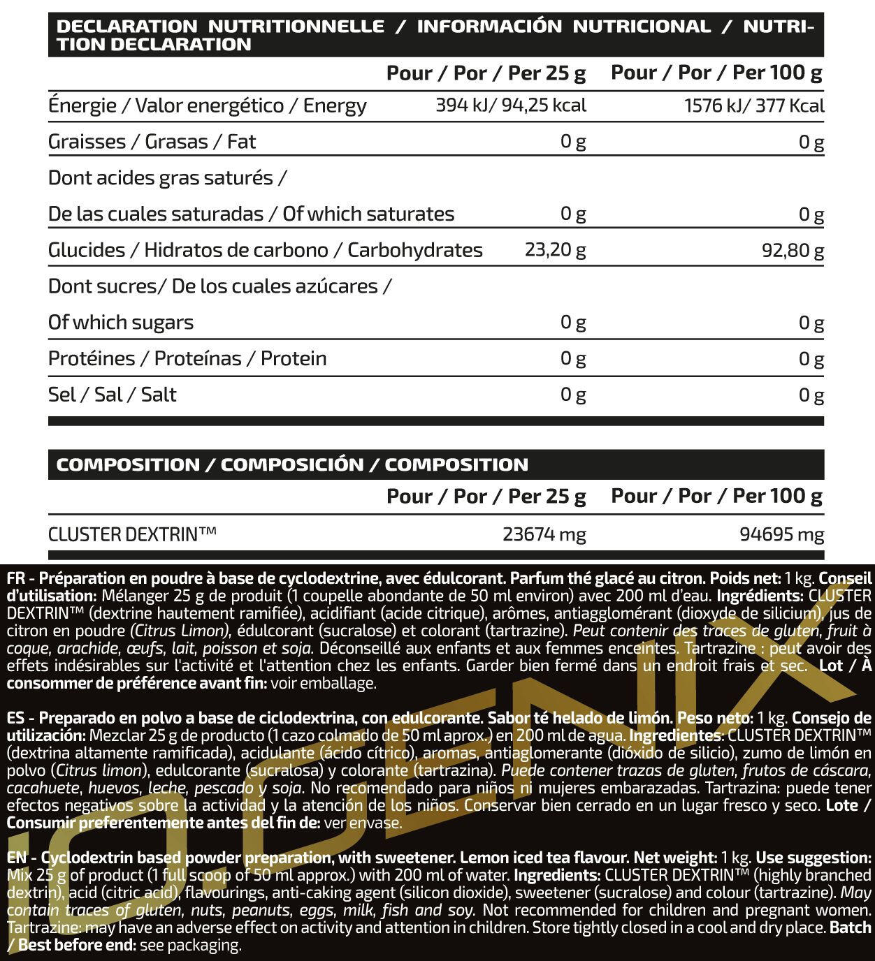 Ciclodextrine - 1 kg Thé au citron de IO.Genix 2/3