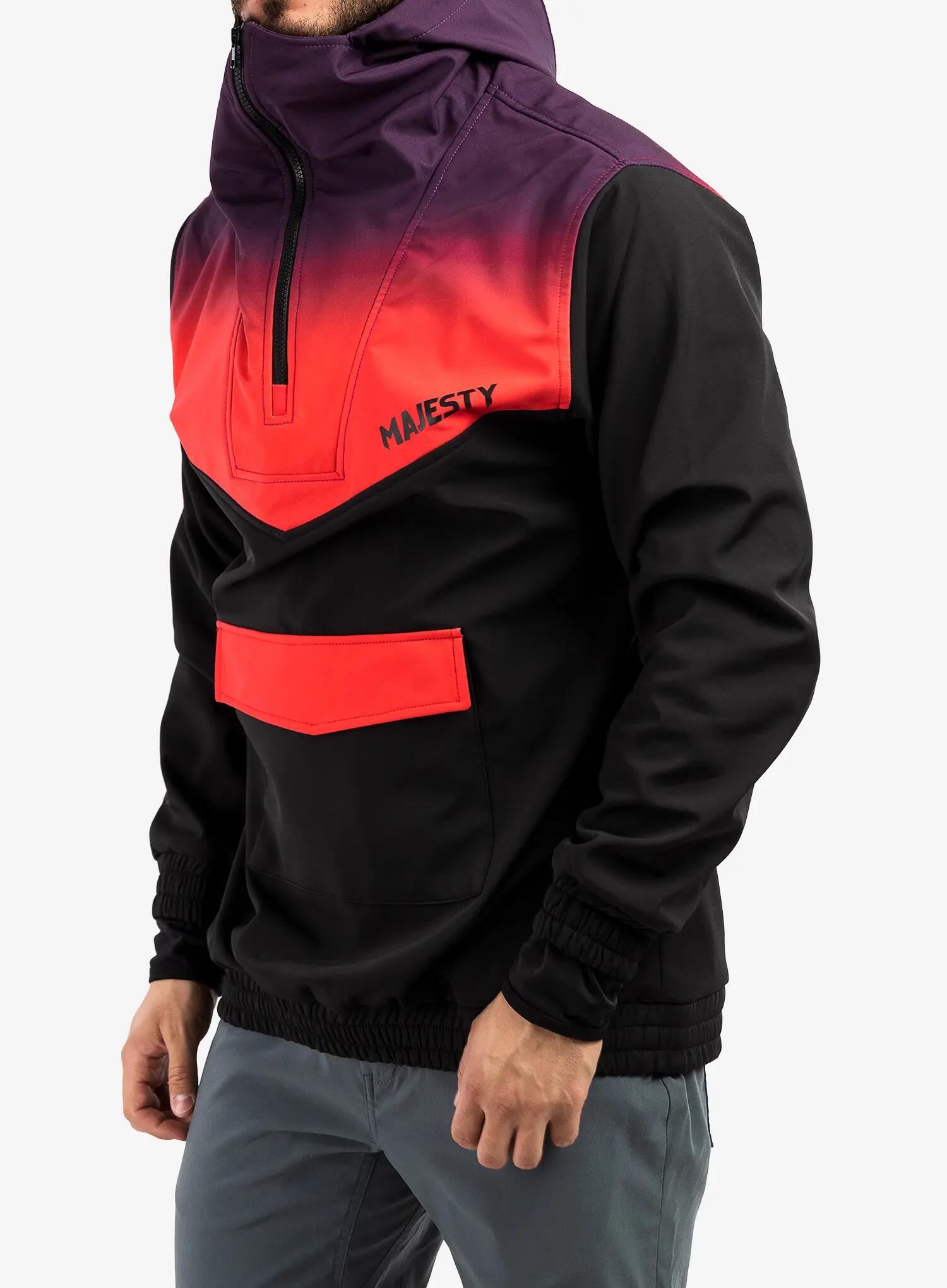 Geaca softshell MAJESTY Softshell Anorak, Negru/Rosu 3/7