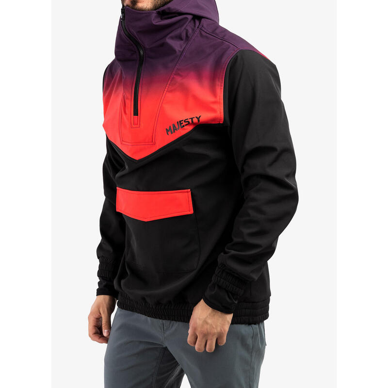 Geaca softshell MAJESTY Softshell Anorak, Negru/Rosu