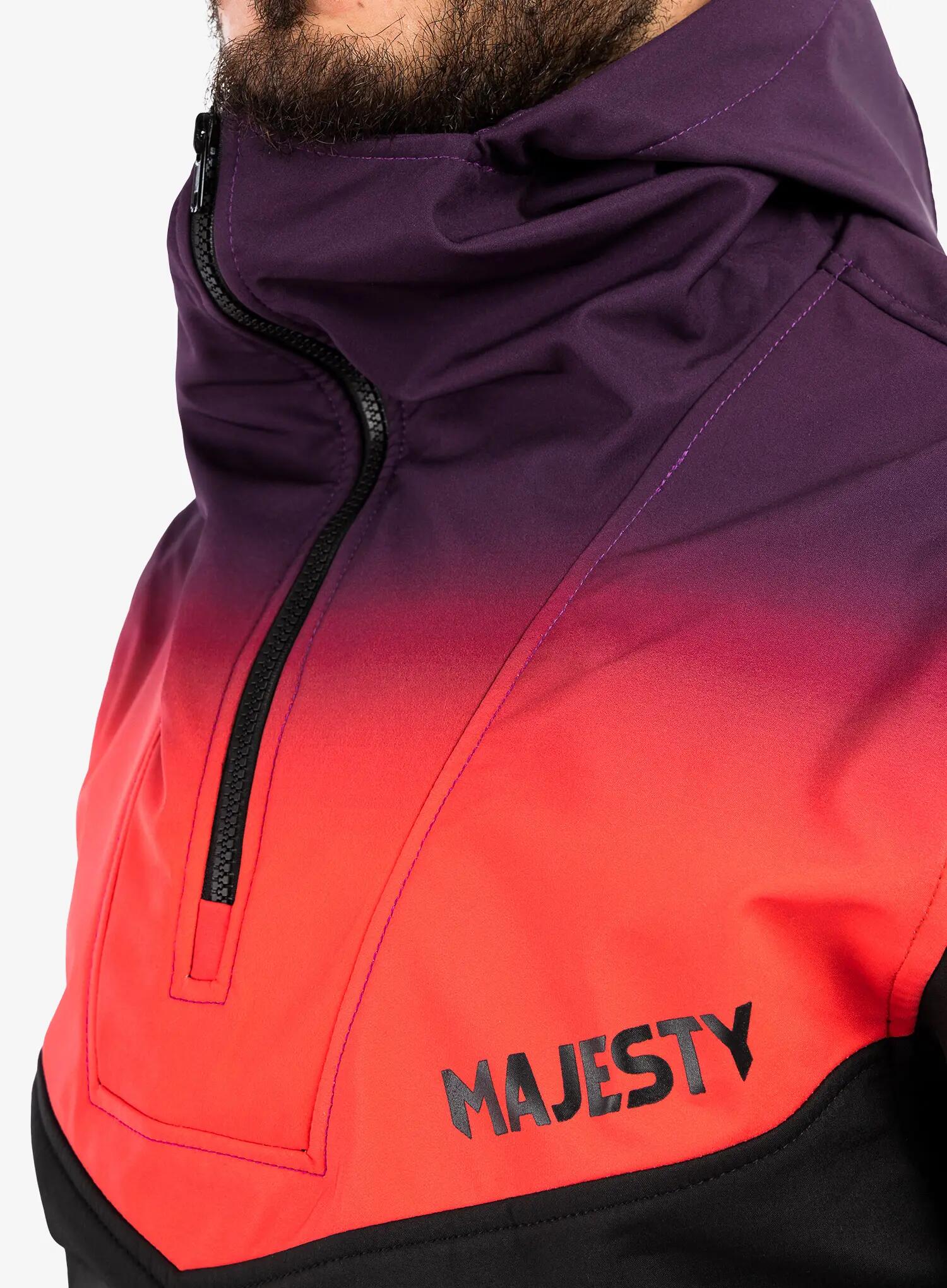 Geaca softshell MAJESTY Softshell Anorak, Negru/Rosu 6/7