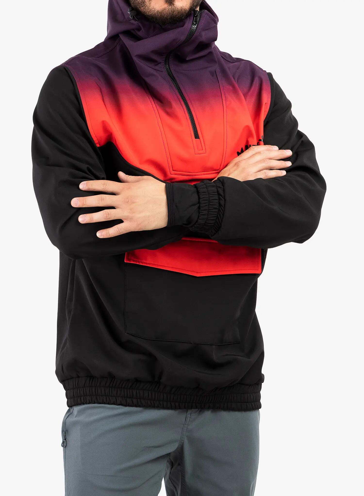 Geaca softshell MAJESTY Softshell Anorak, Negru/Rosu 5/7