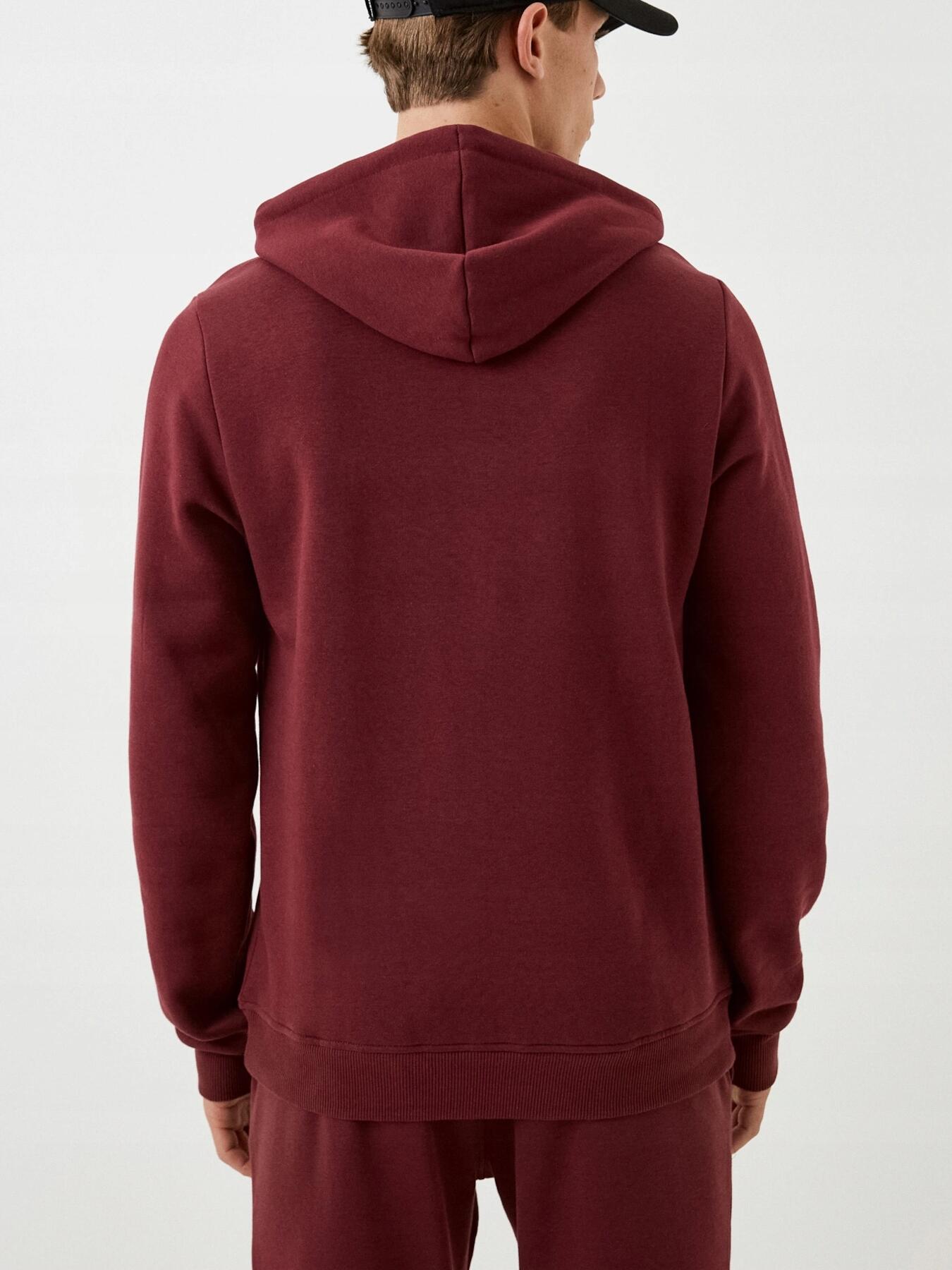BLUZA męska REEBOK Z KAPTUREM 100071039 bordowa M 4/5