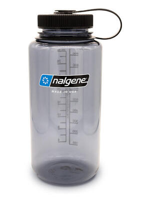 Nalgene wide-mouth 1ltr drinkfles gray/ black cap sustain