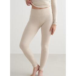 Leggings en laine pour femmes Régulation de la température Crème