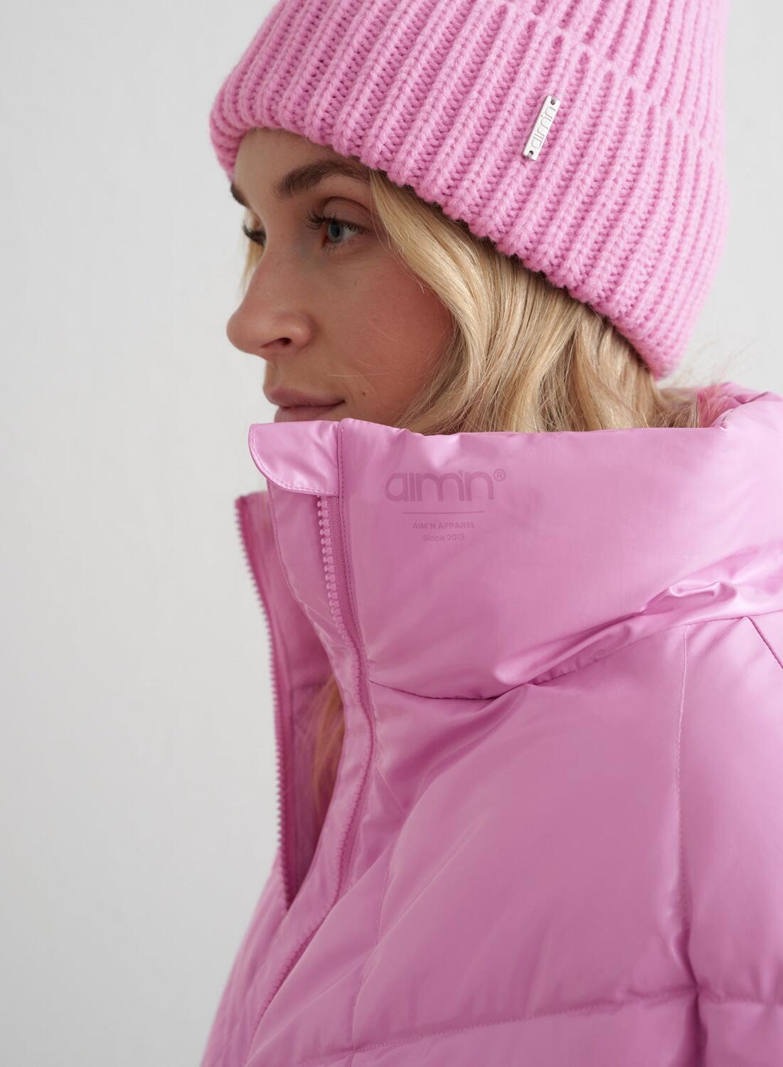 Dames Ski Jas Gewatteerd Roze 6/7