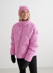 Veste de ski matelassée rose pour femme
