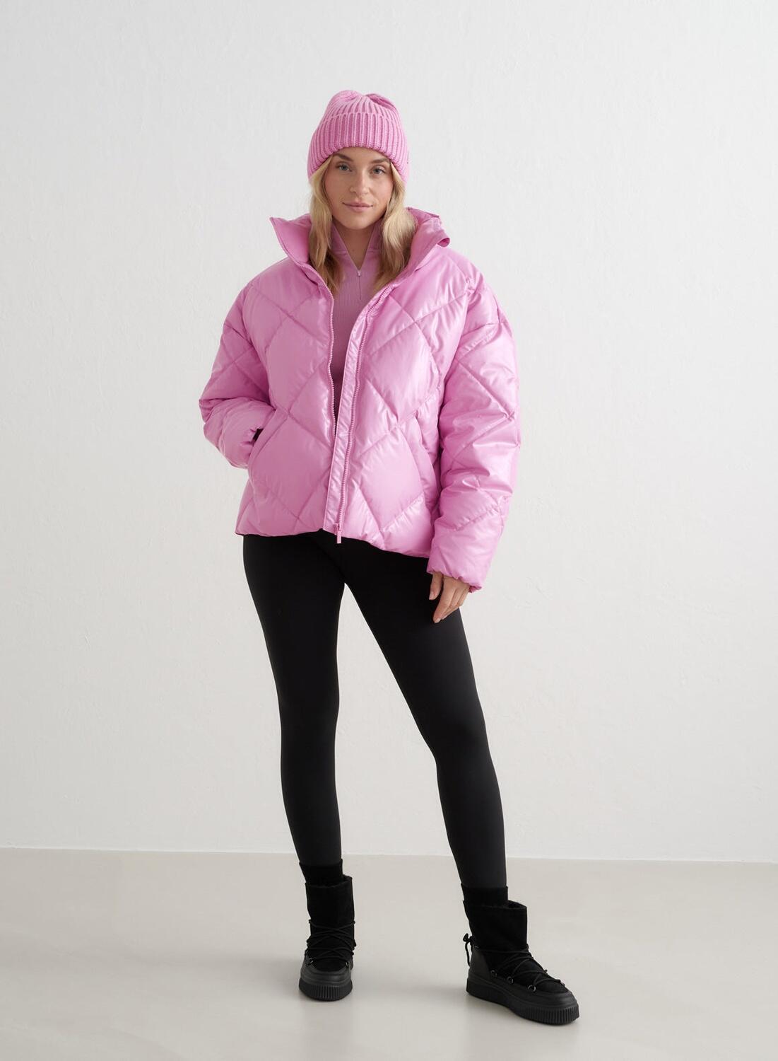 Dames Ski Jas Gewatteerd Roze 5/7